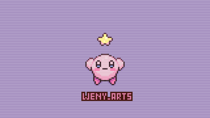 Kirby Animated with a star above it